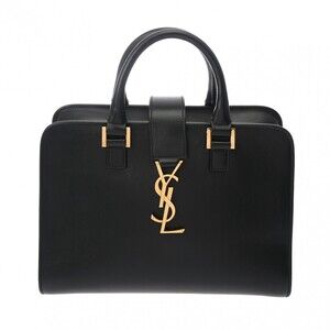 SAINT LAURENT Cabas Black Leather Handbag